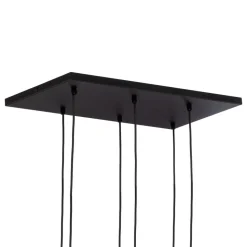 Hanglamp Marco Green, 6-lamps helder/groen/bruin