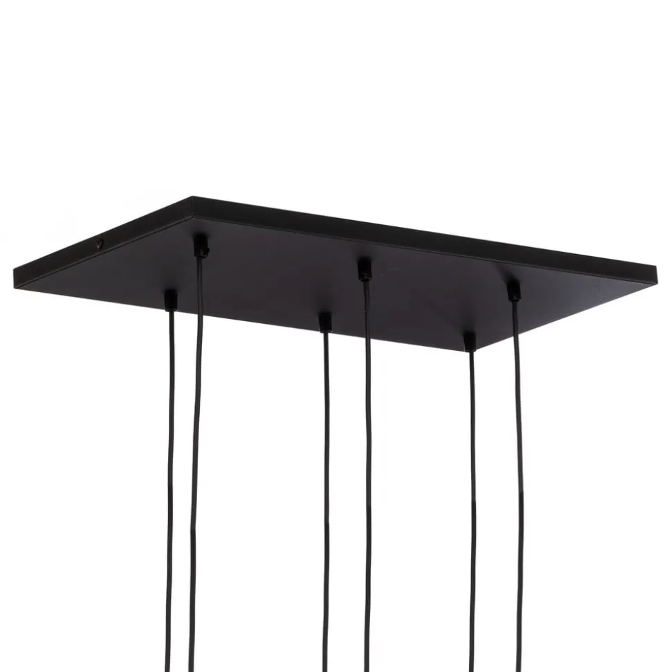 Hanglamp Marco Green, 6-lamps helder/groen/bruin