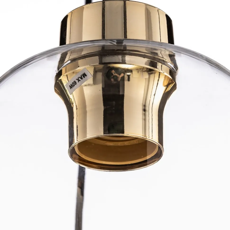 Hanglamp Marco Green, 6-lamps helder/groen/bruin