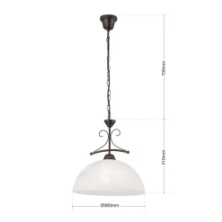 Hanglamp Marco met albastglas, 1-lamp