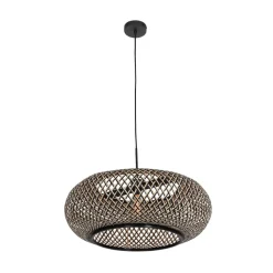 Hanglamp Maze, zwart-naturel