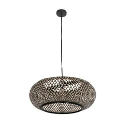 Hanglamp Maze, zwart-naturel