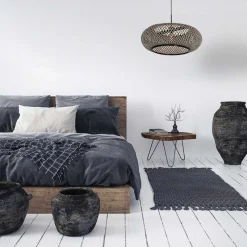 Hanglamp Maze, zwart-naturel