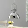 Hanglamp metaal, industrieel ontwerp, chroomkleurig