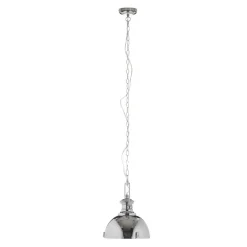 Hanglamp metaal, industrieel ontwerp, chroomkleurig