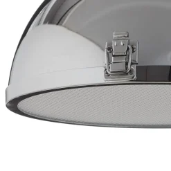 Hanglamp metaal, industrieel ontwerp, chroomkleurig