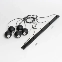 Hanglamp Midnight geheel in zwart 5-lamps