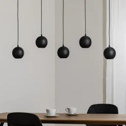 Hanglamp Midnight geheel in zwart 5-lamps