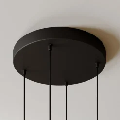Hanglamp Midnight zwart 4-lamps rond