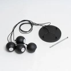Hanglamp Midnight zwart 4-lamps rond