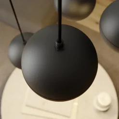 Hanglamp Midnight zwart 4-lamps rond