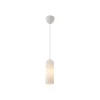 Hanglamp Miella, geribbeld glas, gesatineerd/wit