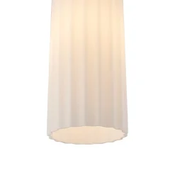 Hanglamp Miella, geribbeld glas, gesatineerd/wit