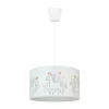 Hanglamp Mila, Ø 35 cm, wit, stof, eenhoorns, E27