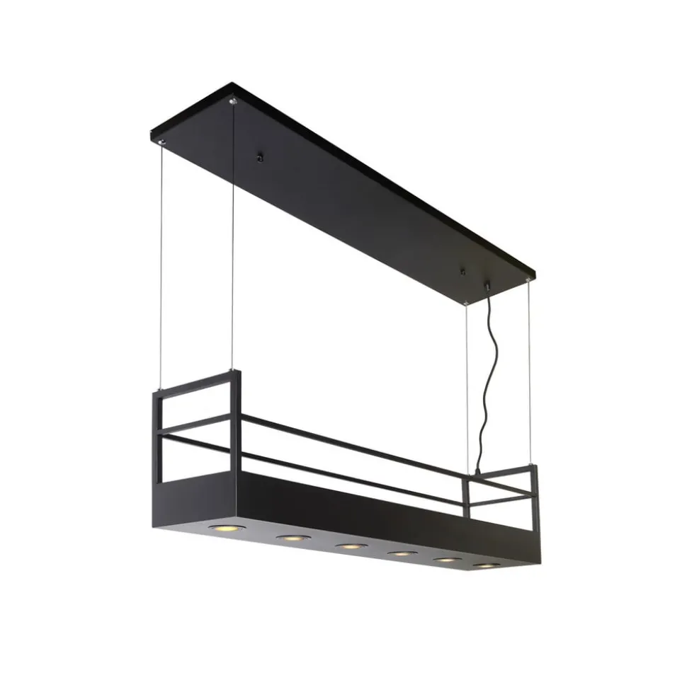 Hanglamp Miravelle met opbergruimte 6-lamps zwart