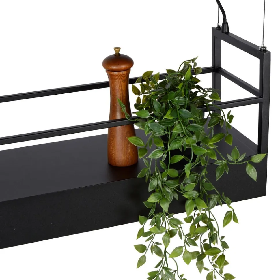 Hanglamp Miravelle met opbergruimte 6-lamps zwart