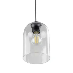 Hanglamp Molly, transparant, Ø 14 cm, metaal/glas