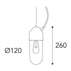 Hanglamp 1951N messing antiek, recht glas helder