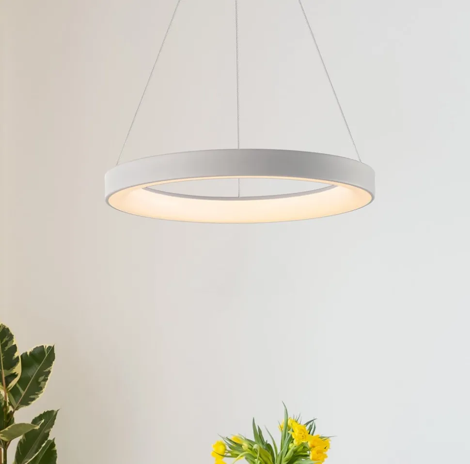 Hanglamp Niseko II, afstandsbediening, Ø 38 cm, wit