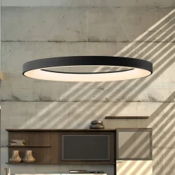 Hanglamp Niseko II, afstandsbediening, Ø 65 cm, zwart