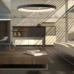 Hanglamp Niseko II, afstandsbediening, Ø 65 cm, zwart