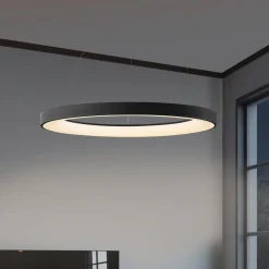 Hanglamp Niseko II, afstandsbediening, Ø 50 cm, zwart