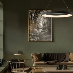 Hanglamp Niseko II, afstandsbediening, Ø 50 cm, zwart