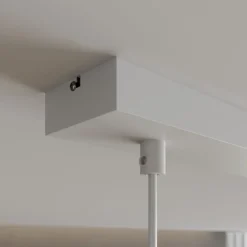 Hanglamp Noak, wit/hout naturel, 3-lamps lang