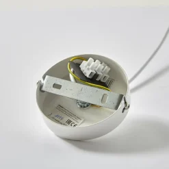 Hanglamp Noak, wit/hout naturel, Ø 17 cm