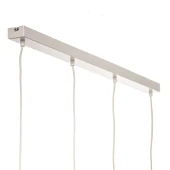Hanglamp Noak, wit/hout naturel, 4-lamps lang