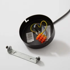 Hanglamp Noak, zwart/natuurlijk hout, Ø 17 cm