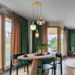 Hanglamp Normy, Ø 55 cm, gekleurd, glas, 3-lamps.