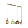 Hanglamp Normy, lengte 115 cm, gekleurd, glas, 4-lamps.
