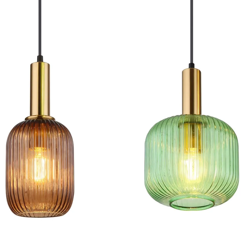 Hanglamp Normy, lengte 115 cm, gekleurd, glas, 4-lamps.