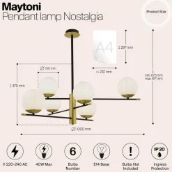 Hanglamp Nostalgia, 6-lamps