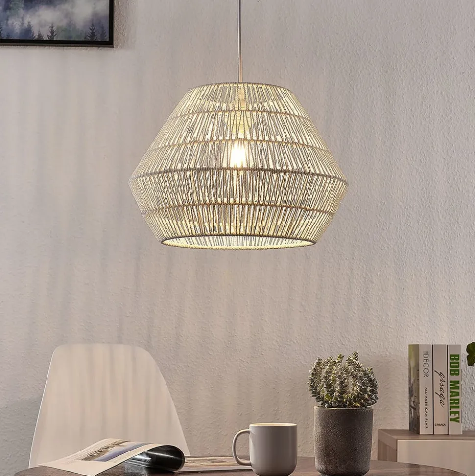 Hanglamp Ottavio van papieren vlechtwerk, wit