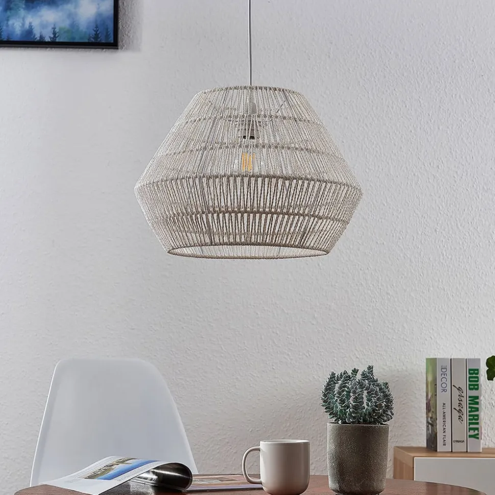 Hanglamp Ottavio van papieren vlechtwerk, wit