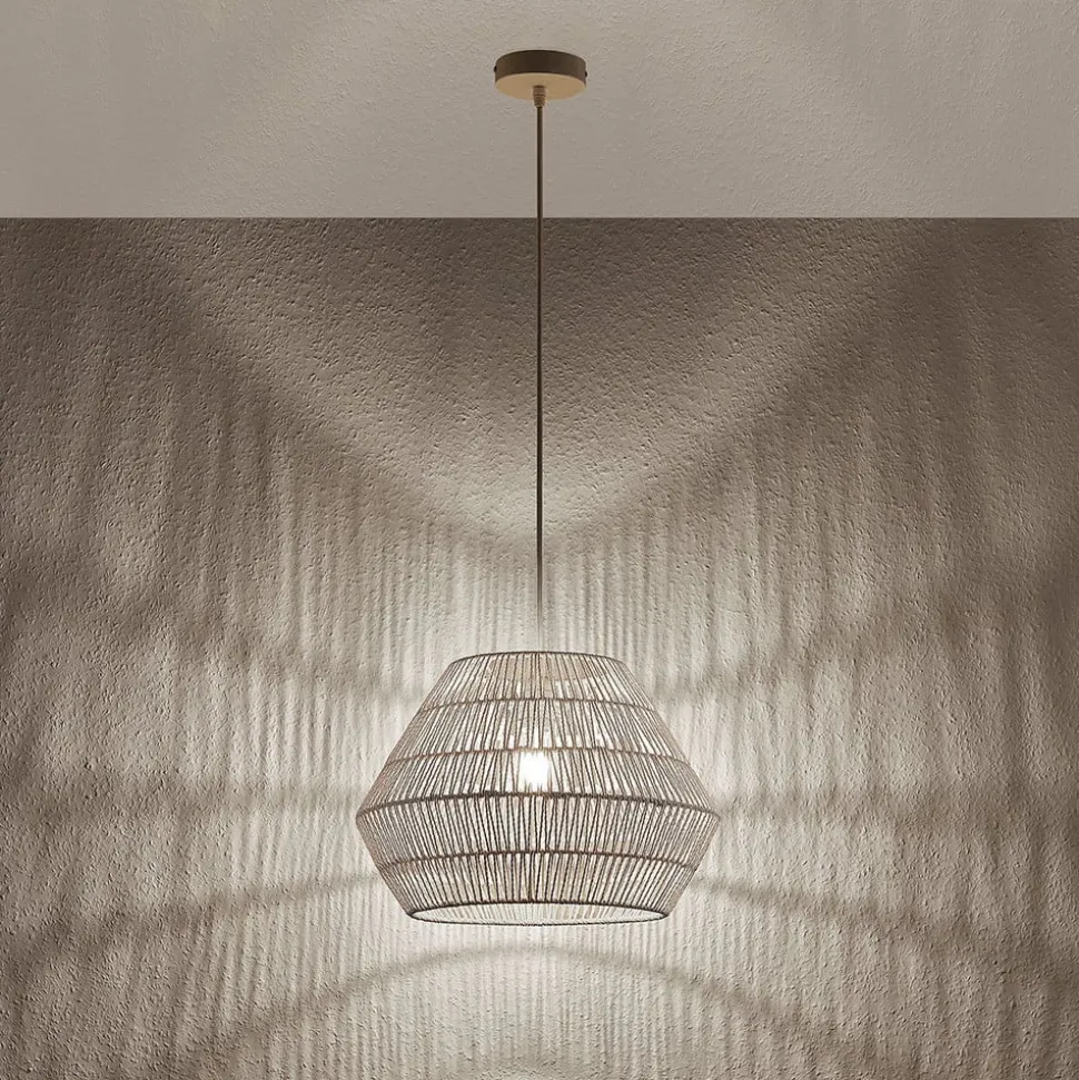 Hanglamp Ottavio van papieren vlechtwerk, wit