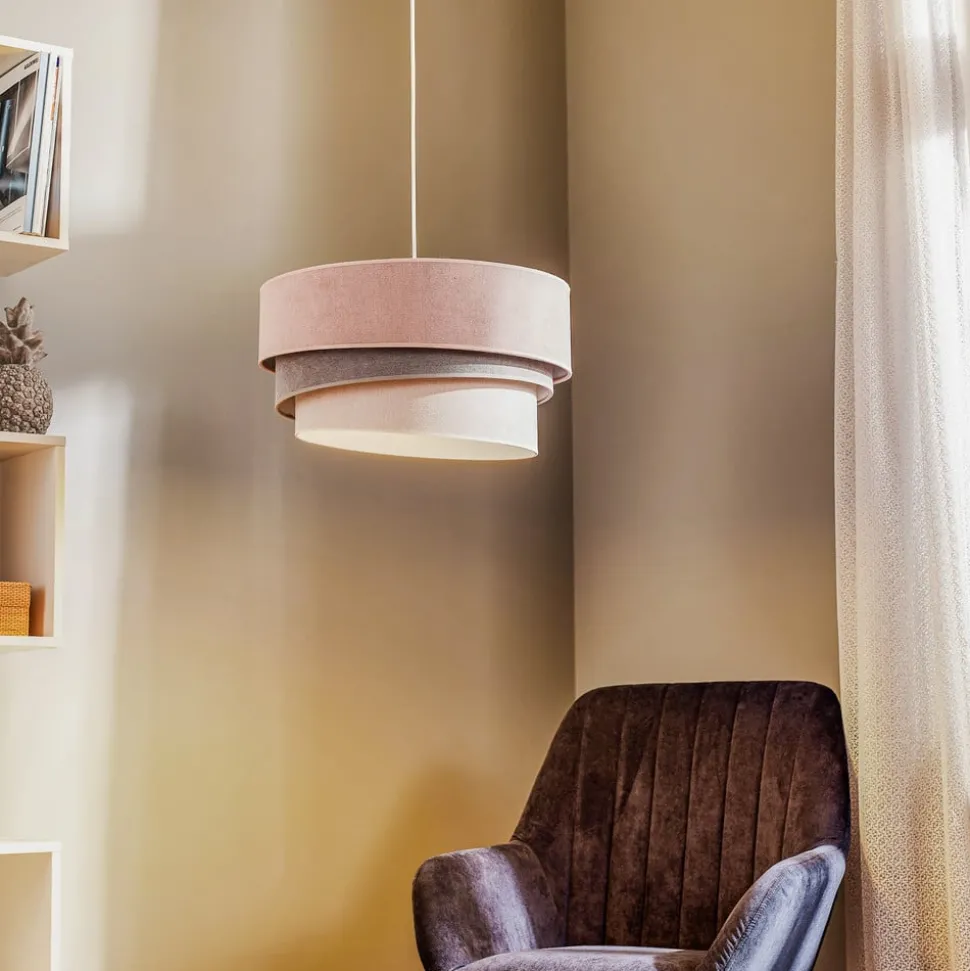 Hanglamp Pastel Trio roze/grijs/lichtgrijs