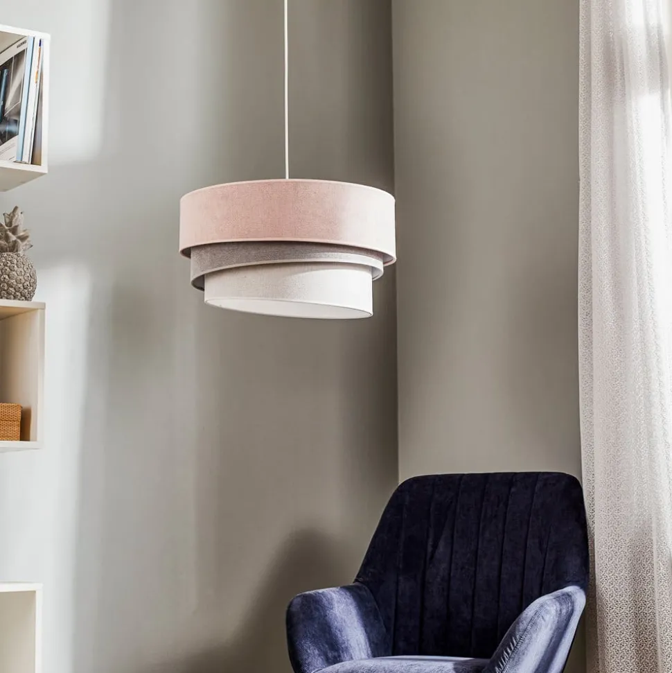 Hanglamp Pastel Trio roze/grijs/lichtgrijs
