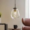 Hanglamp Pear S met glazen kap, zwart