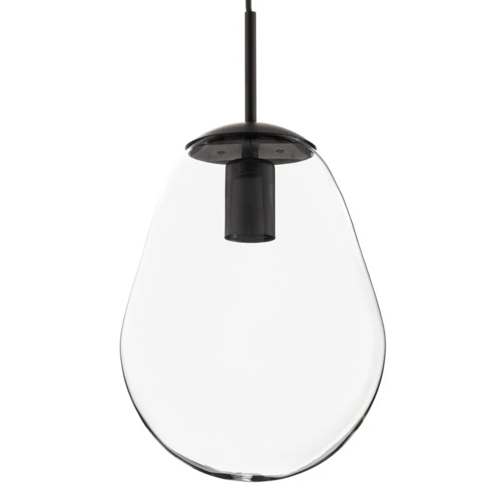 Hanglamp Pear S met glazen kap, zwart
