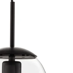 Hanglamp Pear S met glazen kap, zwart