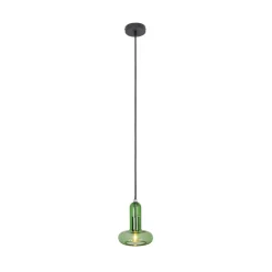 Hanglamp Perseus, groen, Ø 15 cm, glas, dimbaar