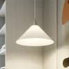Hanglamp Petra, wit, glas, Ø 40 cm, kegel, E27