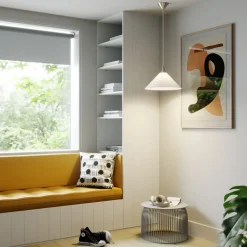 Hanglamp Petra, wit, glas, Ø 40 cm, kegel, E27