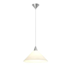 Hanglamp Petra, wit, glas, Ø 40 cm, kegel, E27