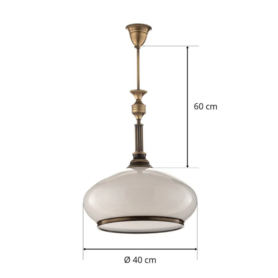 Hanglamp Petro met glazen kap, 1-lamp