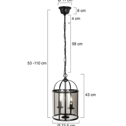 Hanglamp Pimpernel, Ø 23 cm, zwart