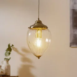 Hanglamp Pineapple, messing antiek